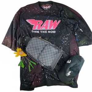 RAWYALTY BLACK LABEL 5X Paint Splatter Raw T Shirt